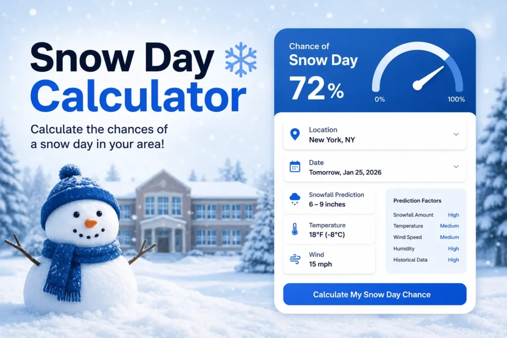 Snow Day Calculator – Predict Your Chances of School Closure Due to Weather 2026 2 will there be snow day tomorrow